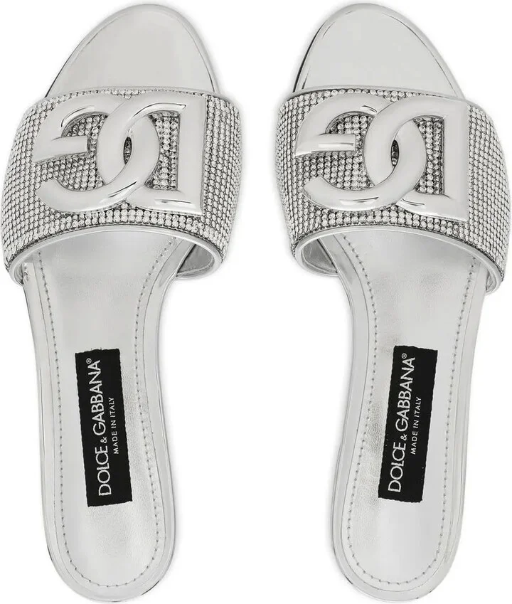 DG-logo crystal mesh sandals - Image 4