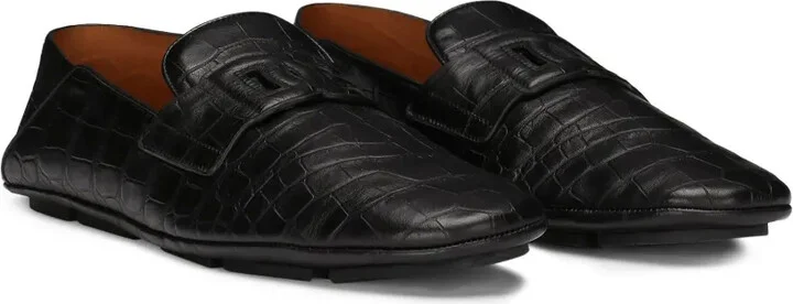 DG logo embossed-crocodile leather loafers - Image 2