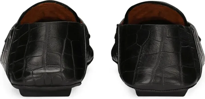 DG logo embossed-crocodile leather loafers - Image 3