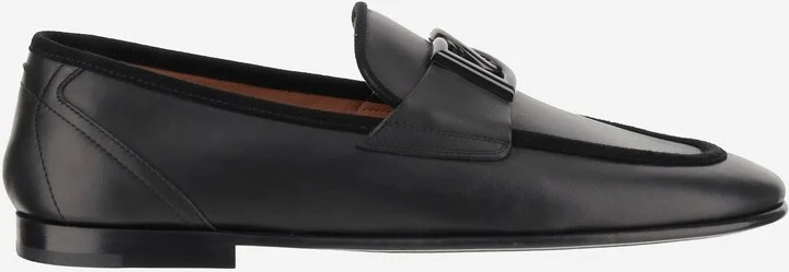 Dg Logo Leather Loafers