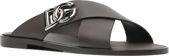 DG-logo leather sandals - Image 2