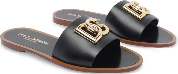 DG-logo leather sandals - Image 2