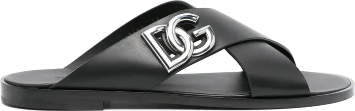 DG-logo leather sandals
