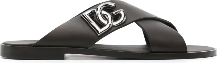DG-logo leather sandals