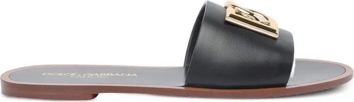DG-logo leather sandals