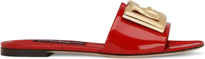 DG-logo leather sandals