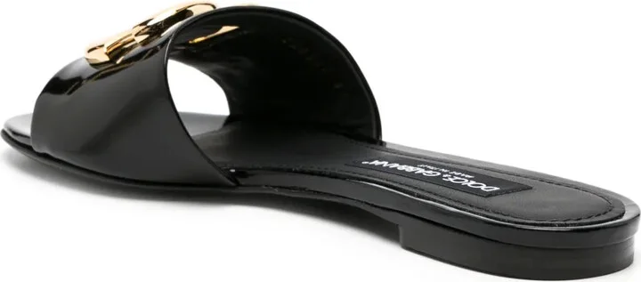 DG-logo leather slides - Image 3