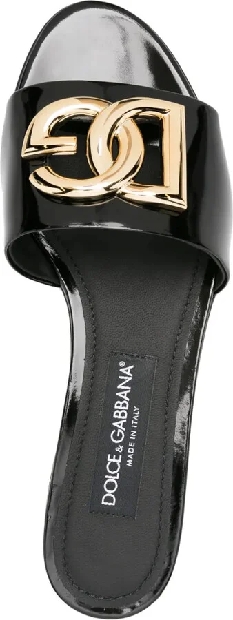 DG-logo leather slides - Image 4