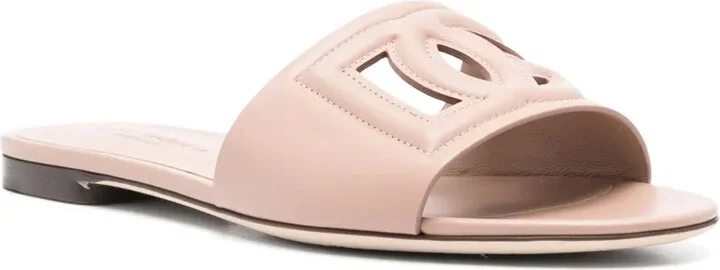 DG-logo leather slides - Image 2