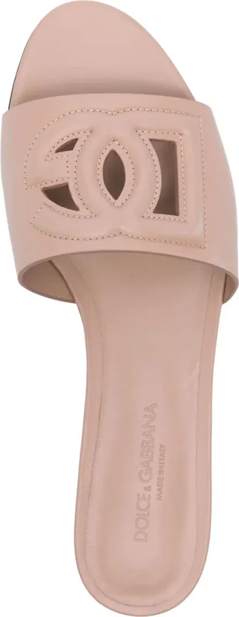 DG-logo leather slides - Image 4