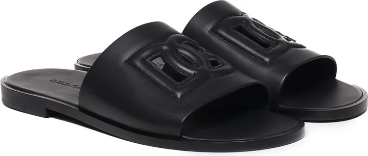 Dg Logo Leather Slides - Image 2