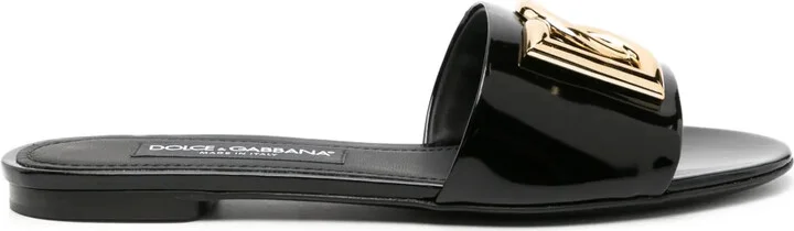 DG-logo leather slides