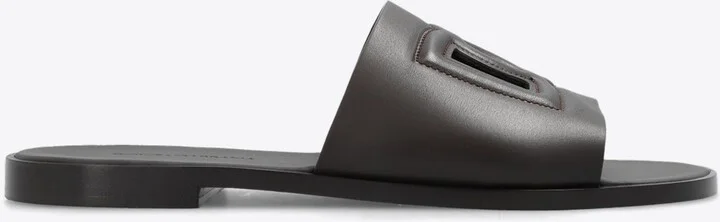 DG Logo Leather Slides