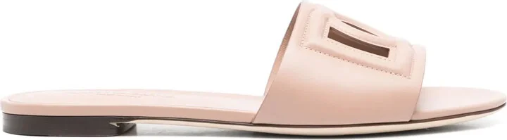 DG-logo leather slides