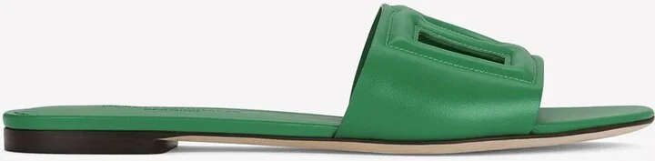 DG Logo Leather Slides