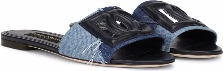 DG-logo patchwork-denim sandals - Image 2