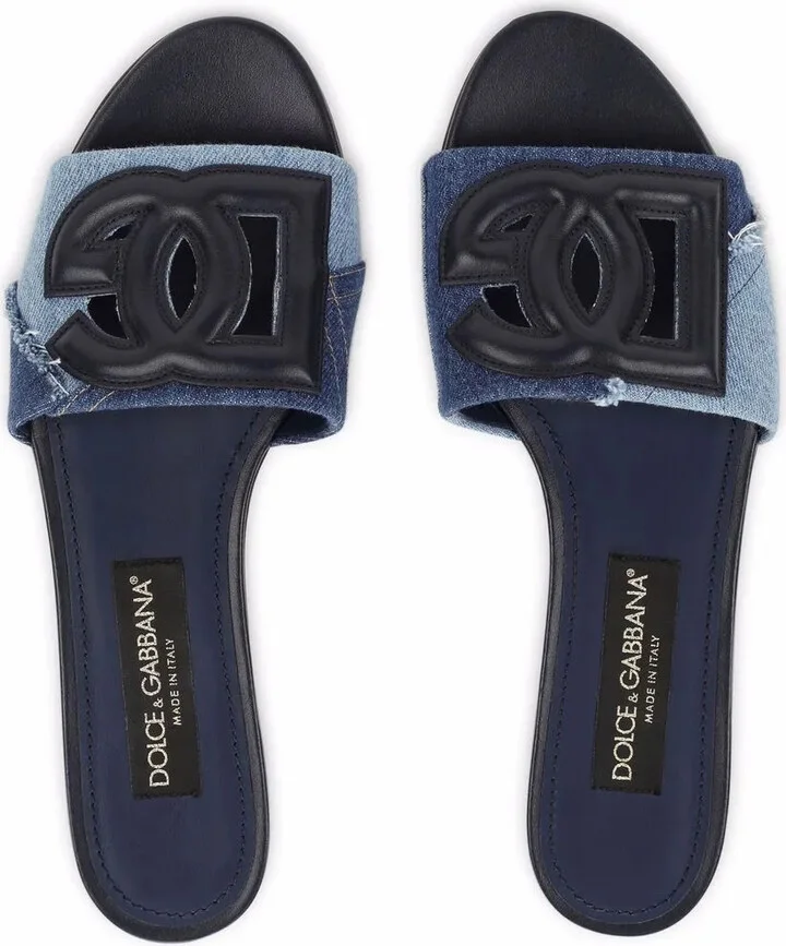 DG-logo patchwork-denim sandals - Image 4