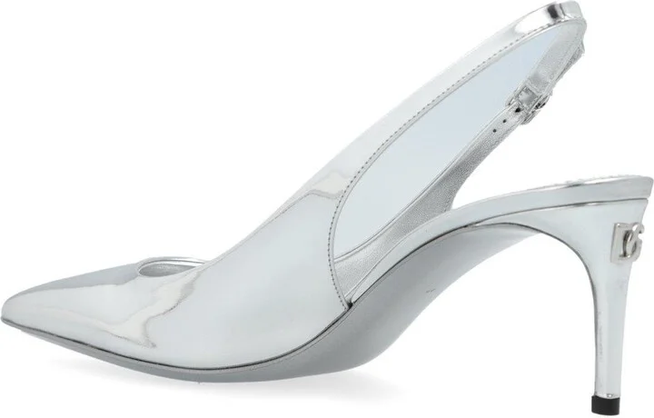 Dg Logo Plaque Slingback Pumps - Image 3