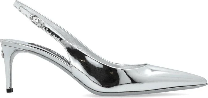Dg Logo Plaque Slingback Pumps