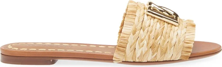 DG Logo Raffia Slide Sandal - Image 3