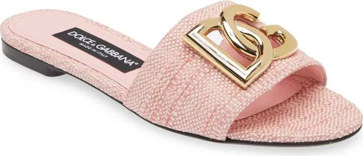 DG Logo Raffia Slide Sandal