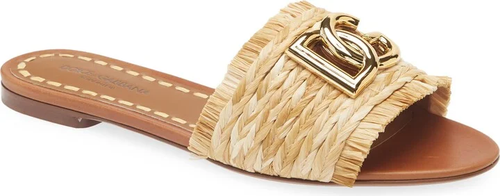 DG Logo Raffia Slide Sandal