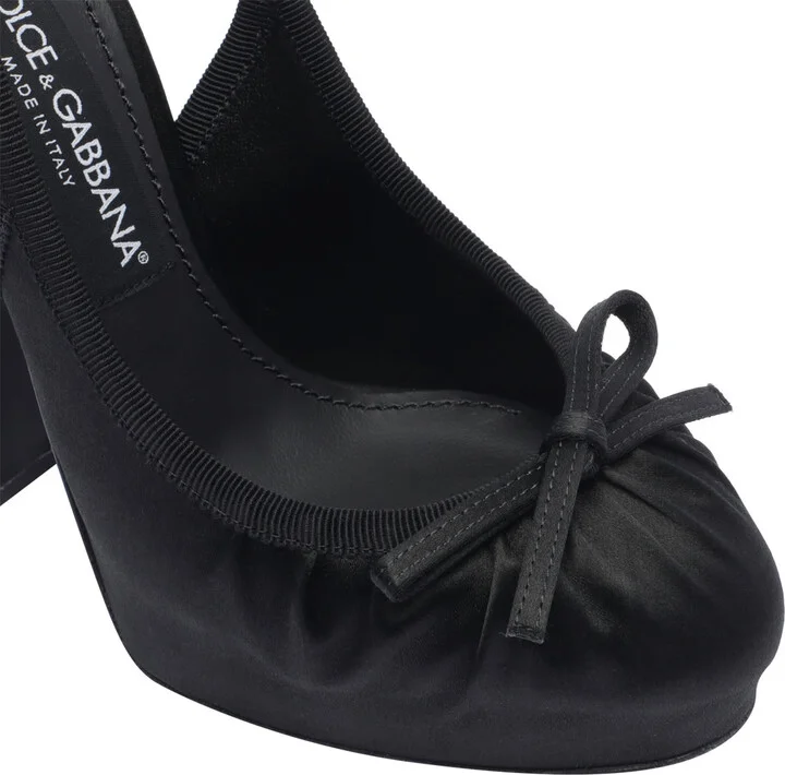 Dg Logo Satin Slingback - Image 4