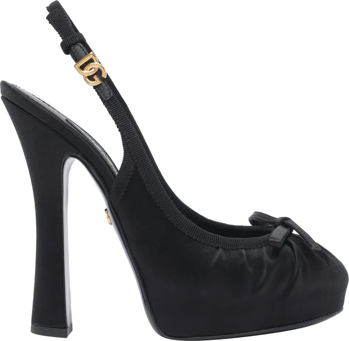 Dg Logo Satin Slingback