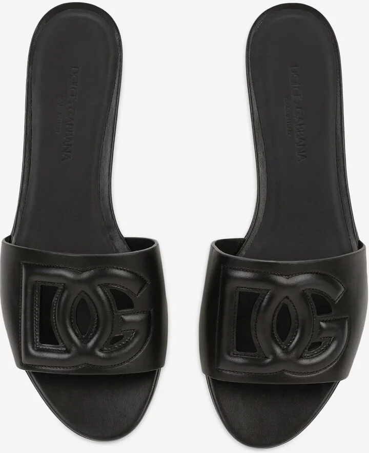 DG Logo Slides in Calf Leather - Image 2