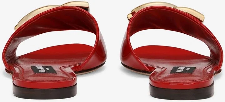 DG Logo Slides in Polished Calf Leather - Image 2
