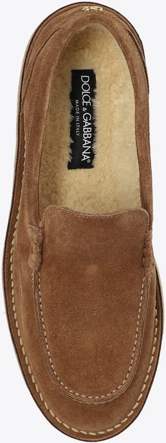 DG Logo Suede and Shearling Loafers - Image 3