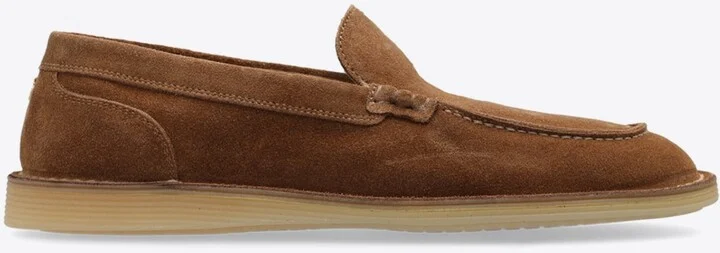 DG Logo Suede and Shearling Loafers