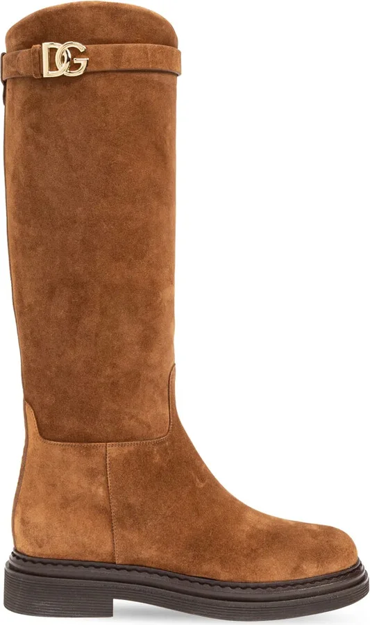 DG-logo suede boots