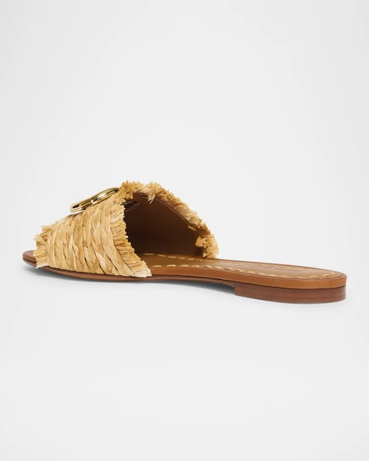 DG Medallion Raffia Slide Sandals - Image 2