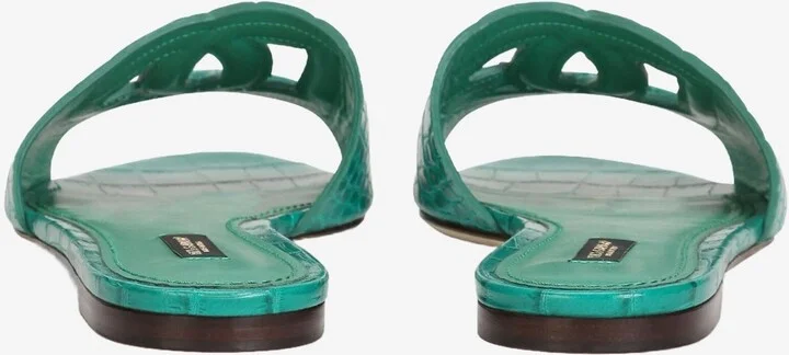DG Millenials Crocodile Leather Slides - Image 3