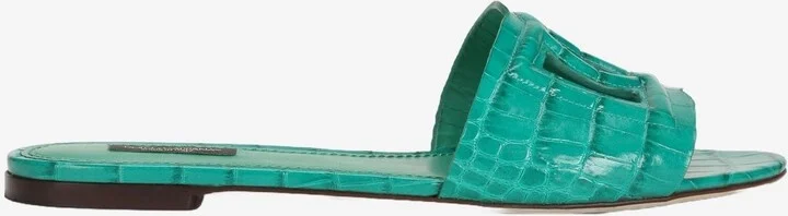 DG Millenials Crocodile Leather Slides