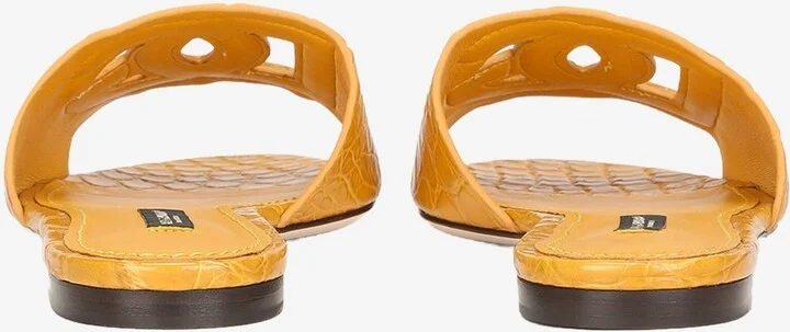 DG Millenials Fianchi Coco Crocodile Leather Slides - Image 3