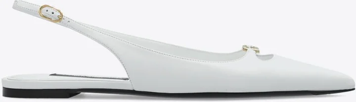 DG Plaque Pointed-Toe Flats