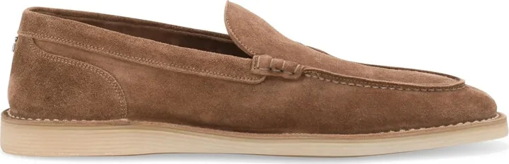 DG-plaque suede loafers