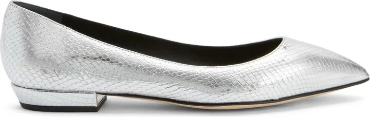 Dhalia snakeskin-effect ballerina shoes