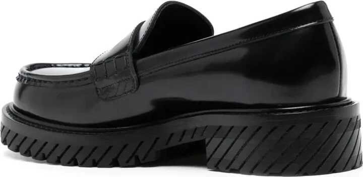 Diag-stripe leather loafers - Image 3