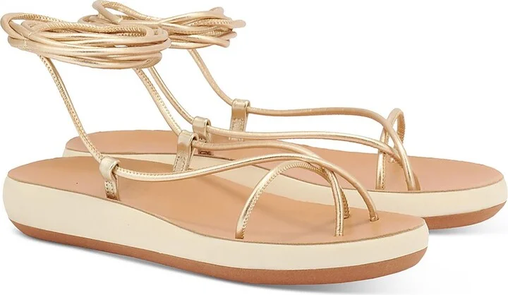 Diakopes Comfort Womens Faux Leather Lace-Up Wedge Sandals