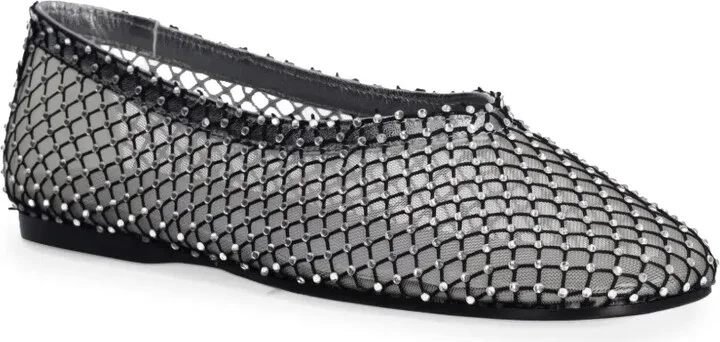 Diamanté-Detailing Mesh Ballet Flats - Image 2