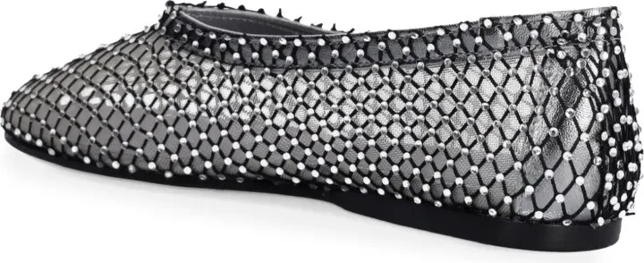 Diamanté-Detailing Mesh Ballet Flats - Image 3