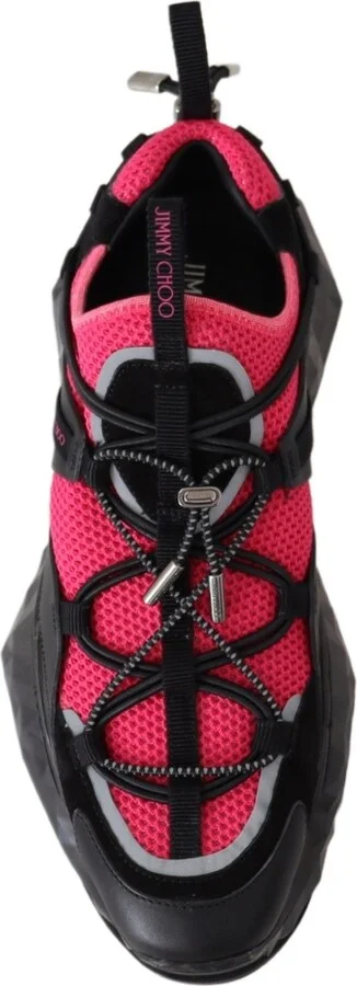 Diamond Black Pink Leather Women's Sneaker - Image 4