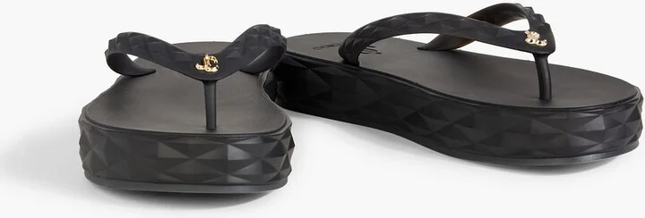 Diamond embossed rubber platform flip flops - Image 2