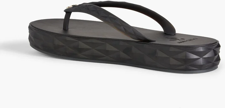 Diamond embossed rubber platform flip flops - Image 3