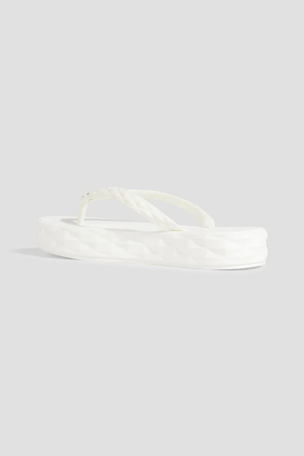 Diamond embossed rubber platform flip flops - Image 6