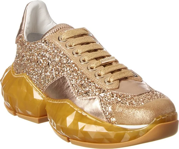 Diamond/F Leather & Glitter Sneaker