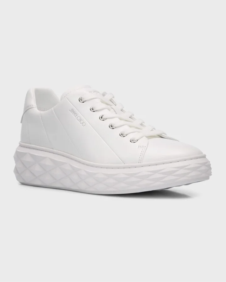 Diamond Leather Low-Top Sneakers - Image 3